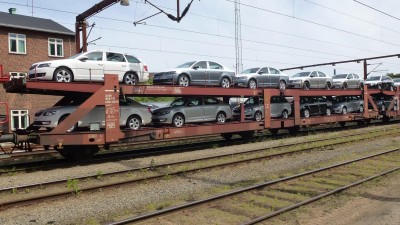 Skal til Ringsted, læsset med Skoda biler, vejer 40.0 tons