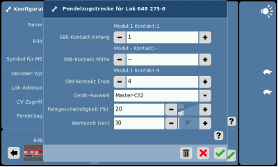 Konfiguration for pendulstrækning