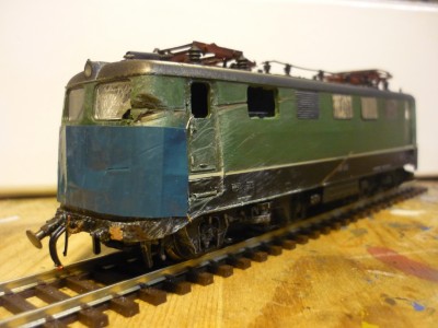 Model af BR 141 som havareret lokomotiv. Billede fra Stummiforum.
